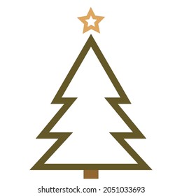 Christmas tree. Geometry tree with Crhistmas tree vector illustration. Icon for New Year, Chrismtas