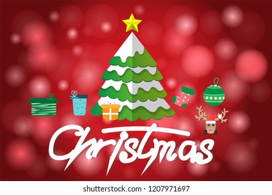 Christmas tree with gift box.