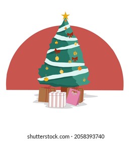 Christmas tree and gift box