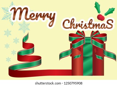 Christmas tree and gift box background