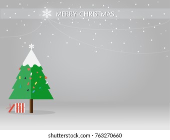 Christmas tree and gift box,Vector illustration for  christmas background.