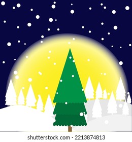 Christmas tree gift card. Holiday background. Merry Christmas and Happy New Year. winter design Vector