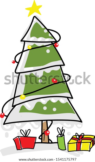 Christmas Tree Gift Free Download Stock Vector (Royalty Free) 1541175797