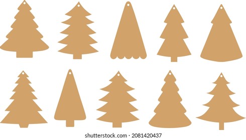 Weihnachtsbaumtags-Vorlagen, Vektorgrafik
