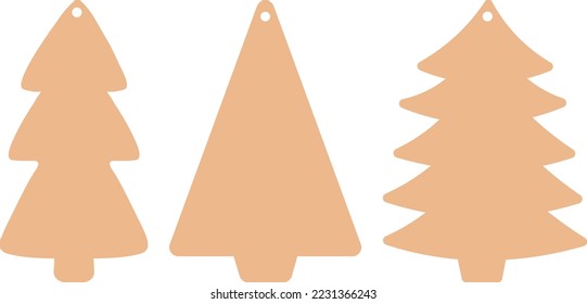 Christmas tree gift tags templates vector illustration	