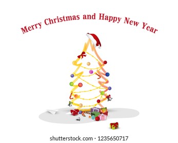 Christmas tree with gifts.
