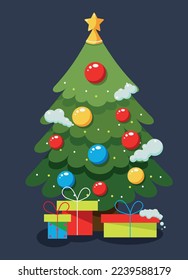 
Christmas tree,
christmas tree with gifts