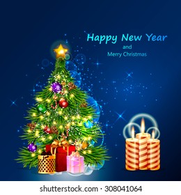 Christmas tree and gifts