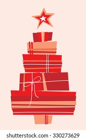 Christmas tree from gifts