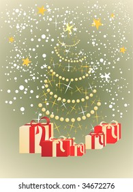 christmas tree with gifts