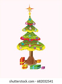 Christmas tree and gifts