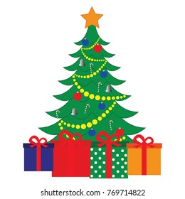 Christmas tree and gifts