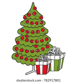christmas tree with gifts
