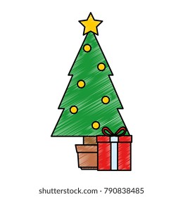 christmas tree with gifts