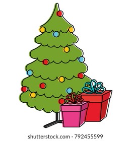 christmas tree with gifts