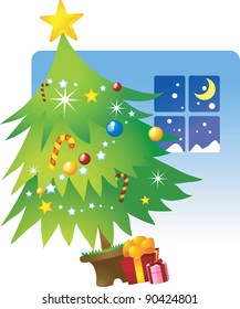 Árbol de Navidad y regalos