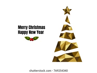 Christmas tree with gifts. Cartoon vector illustration.
