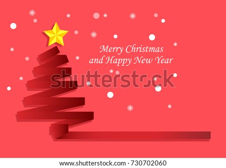 Christmas tree with gifts. Cartoon vector illustration.