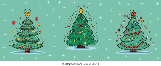Christmas tree with gifts and decorations