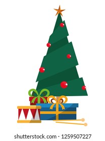 christmas tree gifts and drum