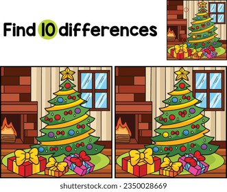 Christmas Tree with Gifts Find The Differences