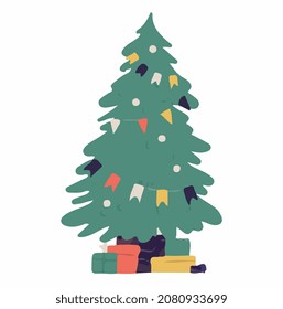  christmas tree and gifts illustration