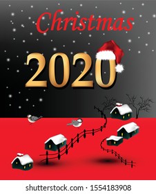 Christmas tree. Christmas gifts vector. 2020.