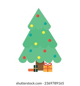 christmas tree with gifts vector isolated