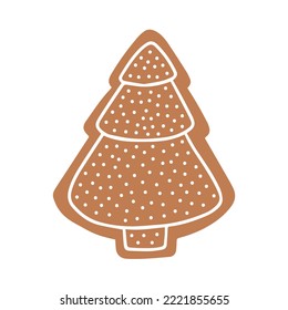 Christmas tree ginger cookie vector illustration