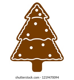 Christmas tree gingerbread cookie. Vector illustration design