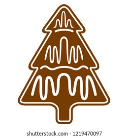 Christmas tree gingerbread cookie. Vector illustration design