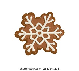 Christmas tree gingerbread is drawn in a flat style. Holiday, sweets, pastries. Hand drawn vector illustration.