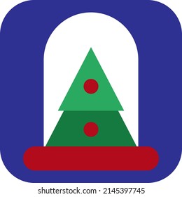 Christmas tree in glass, illustration, vector on a white background.