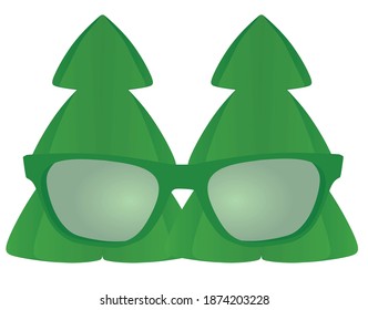 Christmas tree glasses. vector illustration
