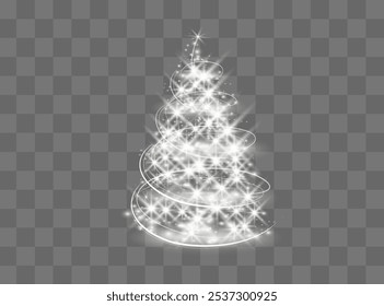 Weihnachtsbaum aus Glitzerelementen und Sternen. Neujahr, Weihnachtshintergrund. Vektorgrafik