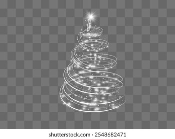 Árvore de Natal de elementos brilhantes e estrelas. Ano Novo, fundo de Natal. Vetor