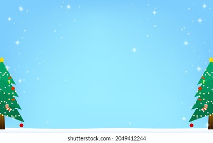 Árbol De Navidad Y Borroso Fondo De Nieve
