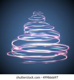 Christmas tree glowing and sparkling effect for advertising