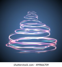 Christmas tree glowing and sparkling effect for advertising