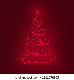 Christmas tree glowing vector. Design elements for Christmas banner, wallpaper, poster, etc.
