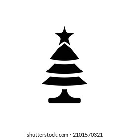 Glyph-Symbol des Weihnachtsbaums. Weihnachtsbaumsymbol