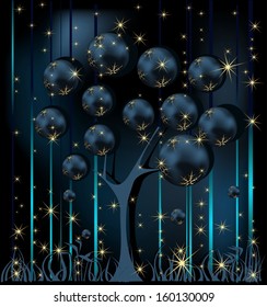 Christmas tree gold and blue