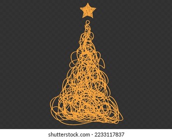 Christmas tree gold bokeh glitter particles isolate on png or transparent  background with sparkling  snow, star light  fo , New Year, Birthdays, Special event, luxury card,  rich style.  