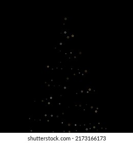 Christmas tree. Gold Glitter Star. Luxury Shiny Confetti. Scattered little sparkle. Flash glow element. Random magic tiny light. Stellar fall black background. New Year, Christmas Vector illustration.