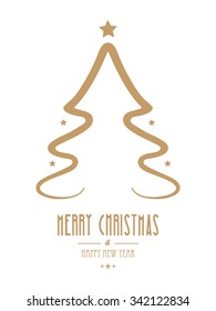 christmas tree gold isolated background