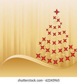 Christmas tree in gold and red
