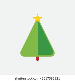 Christmas Tree with Gold Star vector illustration