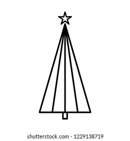 Christmas tree graphic art design. New Year fir tree. Vector and illustration