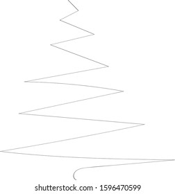 Christmas tree - graphic drawing, contour for children's coloring. Simple vector tree, template for screensaver.