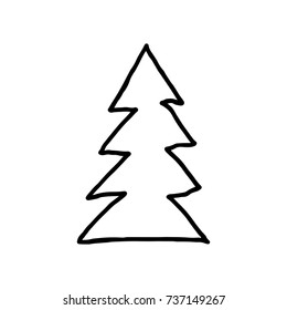 Christmas tree. Graphic icon.